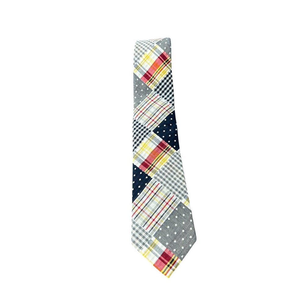 Southern Proper Mens Patchwork Plaid Cotton Classic Width Tie Preppy Style